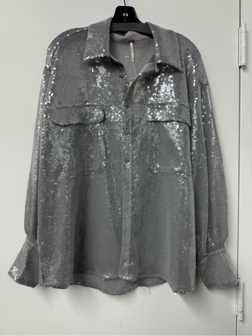 Free People Disco Margarita Button Down in Carbon